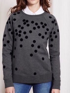 BODEN  Crewneck Velvet Polka Dot Sweatshirt - size large